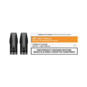 ALT PREFILLED VAPE PODS NICOTINE SALT 20MG/ML 2ML GOLD TOBACCO (2)