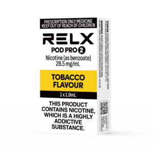 RELX PREFILLED VAPE PODS NICOTINE SALT 28.5MG/ML 1.9ML GOLD TOBACCO