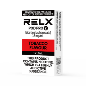 RELX PREFILLED VAPE PODS NICOTINE SALT 18MG/ML 1.9ML RED TOBACCO