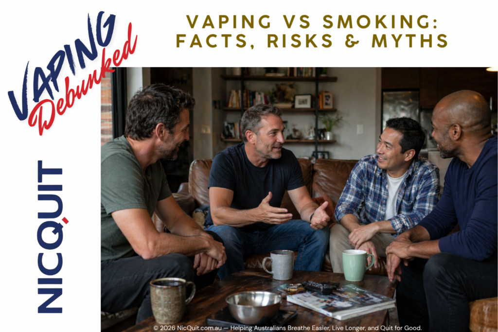 Vaping vs smoking comparison showing health risk differences